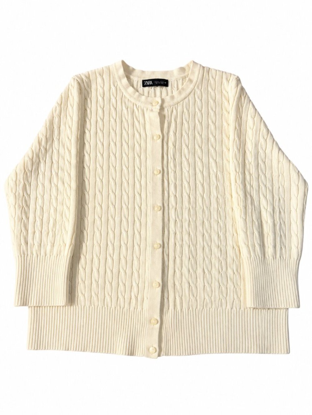 Pierri New York Cream Cable Knit Cardigan Size L